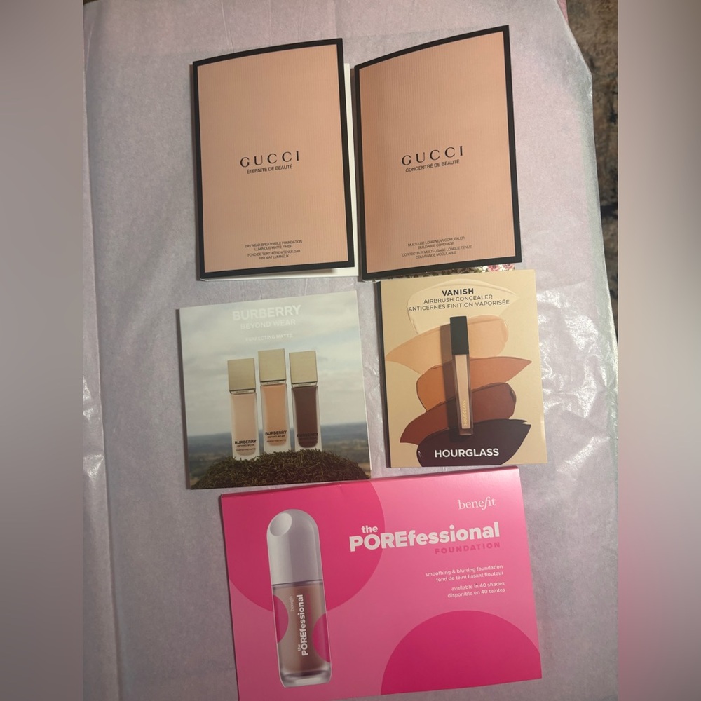 Foundation & Concealer Samples GUCCI , BURBERRY , BENFIT & HOURGLASS bundle